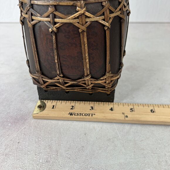 Asian Lacquered Wood And Bamboo Tea Rice Storage Box Home Decor - Picture 12 of 15